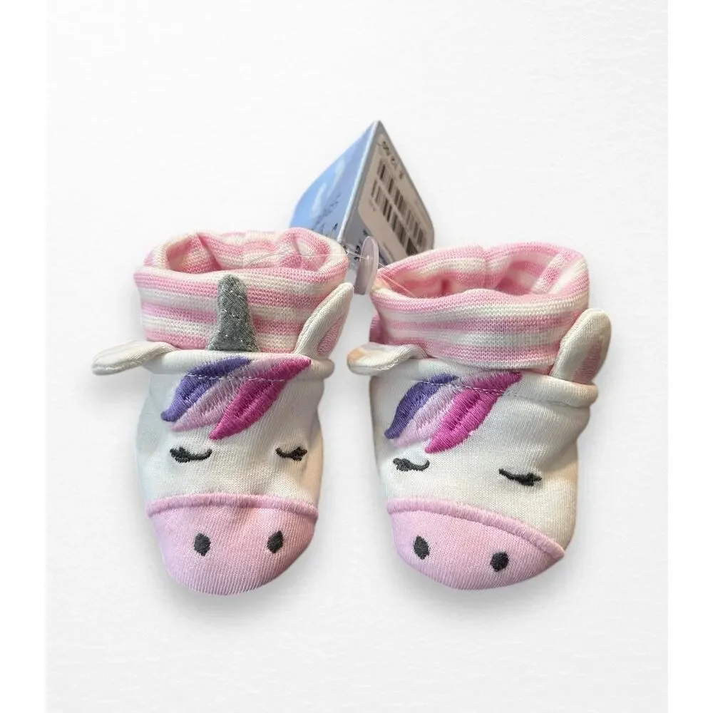 NWT JoJo Maman Bébé Unicorn Baby Slippers, 3-6 Months